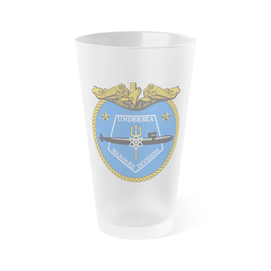 Undersea Warfare Division (U.S. Navy) Frosted Pint Glass 16oz-Go Mug Yourself