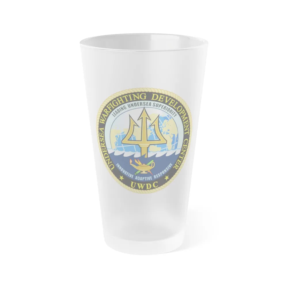 Undersea Warfighting Development Center (U.S. Navy) Frosted Pint Glass 16oz-Go Mug Yourself