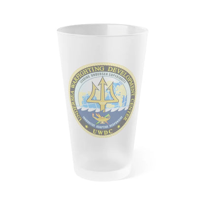 Undersea Warfighting Development Center (U.S. Navy) Frosted Pint Glass 16oz-Go Mug Yourself