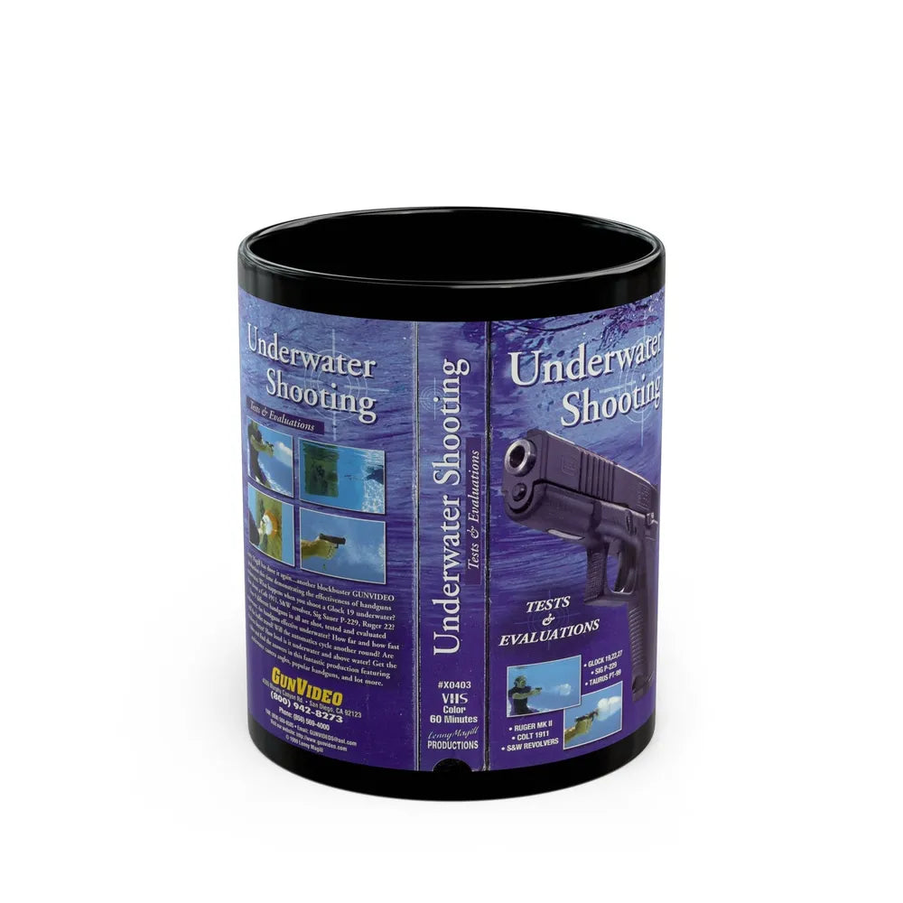 UNDERWATER SHOOTING (VHS COVER) - Black Coffee Mug-11oz-Go Mug Yourself