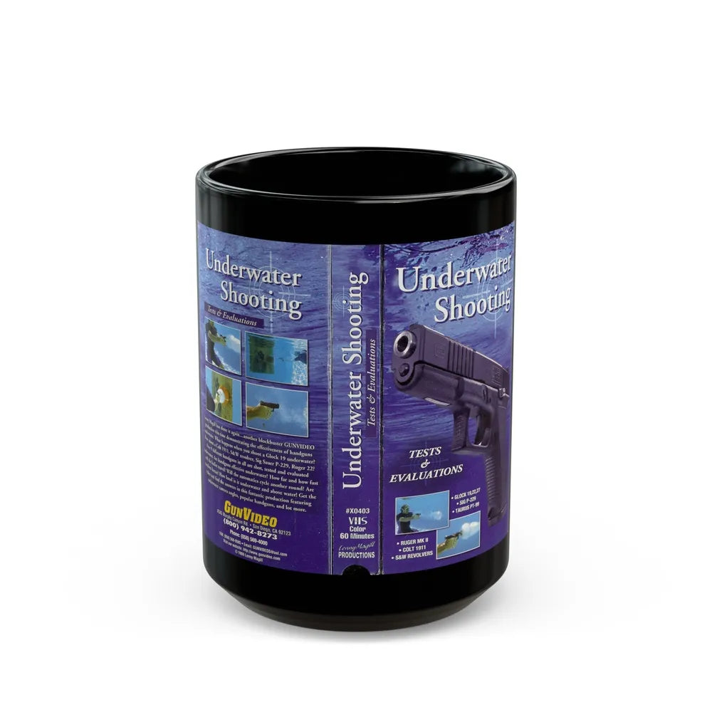 UNDERWATER SHOOTING (VHS COVER) - Black Coffee Mug-15oz-Go Mug Yourself