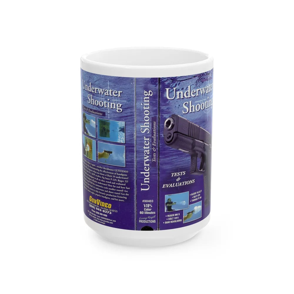 UNDERWATER SHOOTING (VHS COVER) - White Coffee Mug-15oz-Go Mug Yourself