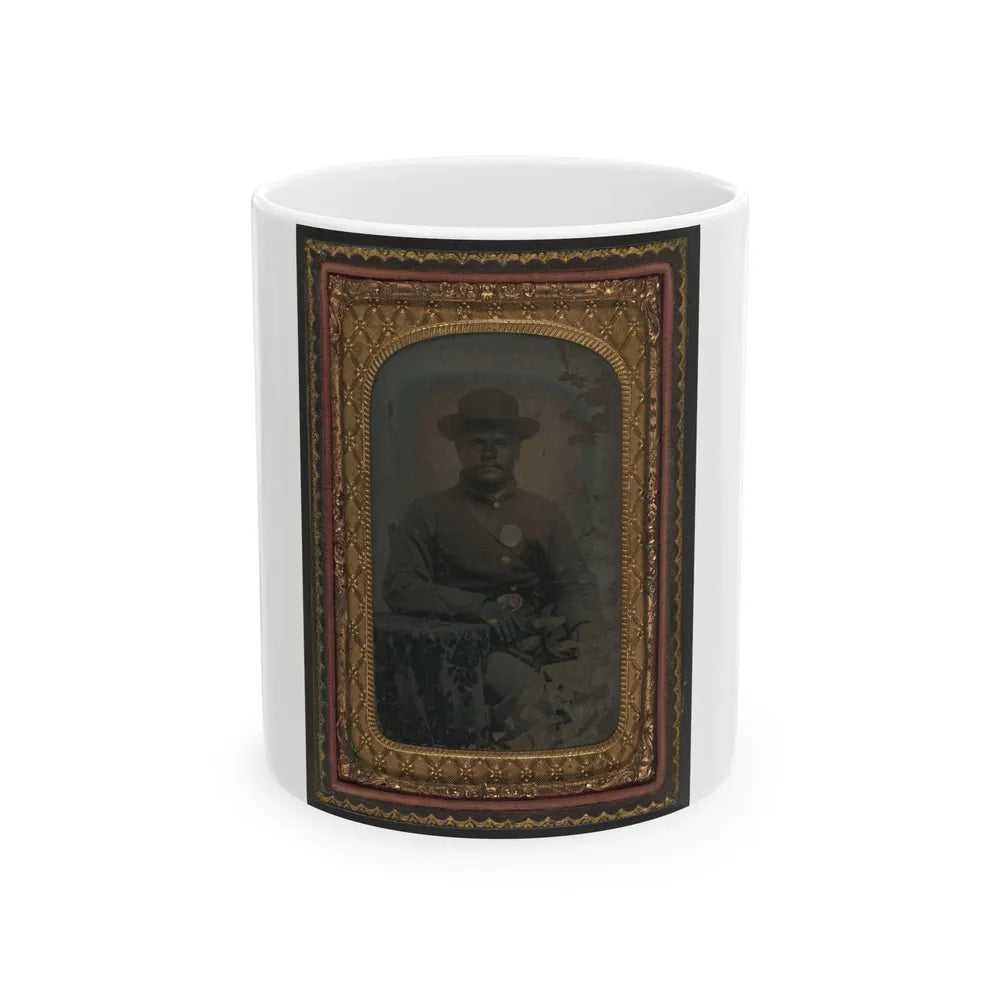 Unidentified African American Soldier In Union Uniform (U.S. Civil War) White Coffee Mug-11oz-Go Mug Yourself