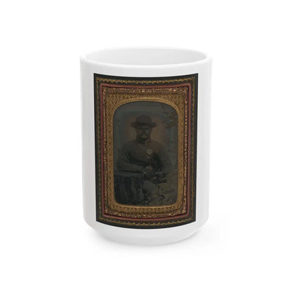 Unidentified African American Soldier In Union Uniform (U.S. Civil War) White Coffee Mug-15oz-Go Mug Yourself