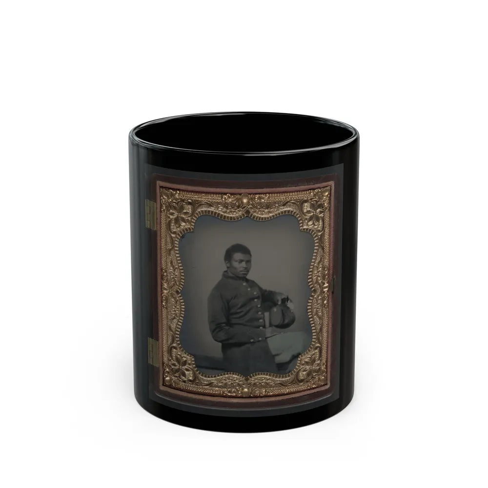 Unidentified African American Soldier In Union Uniform(2) (U.S. Civil War) Black Coffee Mug-11oz-Go Mug Yourself