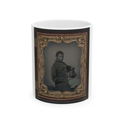 Unidentified African American Soldier In Union Uniform(2) (U.S. Civil War) White Coffee Mug-11oz-Go Mug Yourself