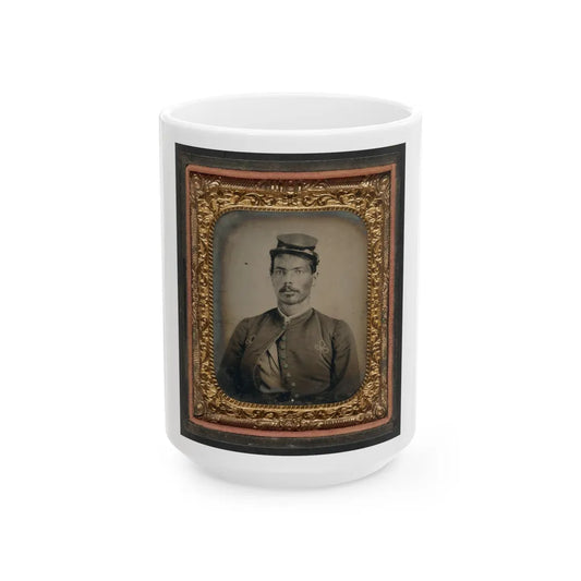 Unidentified African American Soldier In Union Zouave Uniform (U.S. Civil War) White Coffee Mug-15oz-Go Mug Yourself