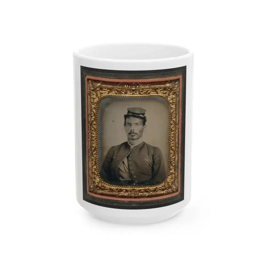 Unidentified African American Soldier In Union Zouave Uniform (U.S. Civil War) White Coffee Mug 15oz - Go Mug Yourself