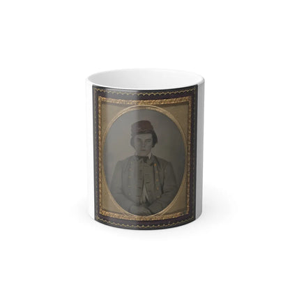 Unidentified Artillery Soldier in Confederate Uniform and Kepi Hat (U.S. Civil War) Color Changing Coffee Mug 11oz-11oz-Go Mug Yourself