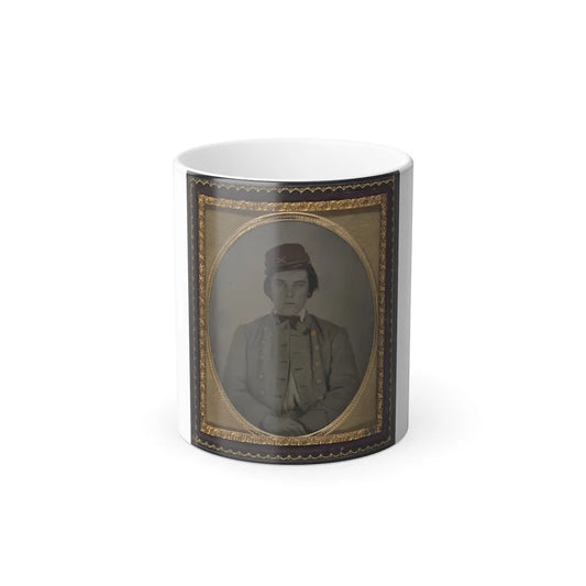 Unidentified Artillery Soldier in Confederate Uniform and Kepi Hat (U.S. Civil War) Color Changing Coffee Mug 11oz-11oz-Go Mug Yourself