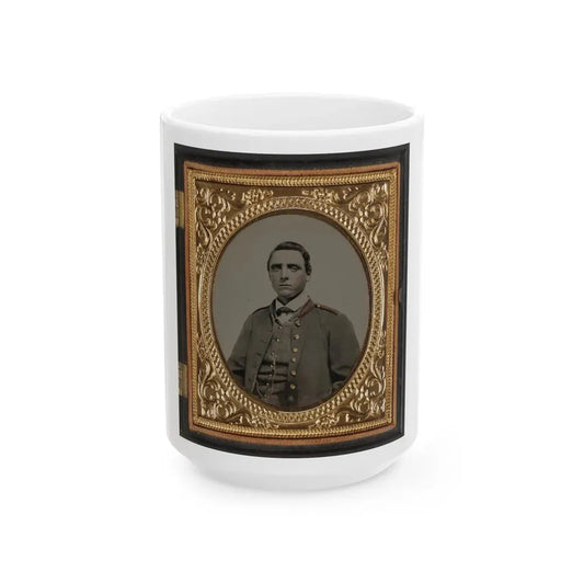 Unidentified Artillery Soldier In Confederate Uniform (U.S. Civil War) White Coffee Mug 15oz - Go Mug Yourself