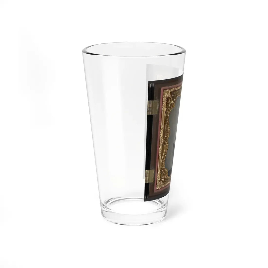 Unidentified Boy Holding Cased Photograph Of Soldier In Confederate Uniform Atop A Bible (U.S. Civil War) Pint Glass 16oz - Go Mug Yourself