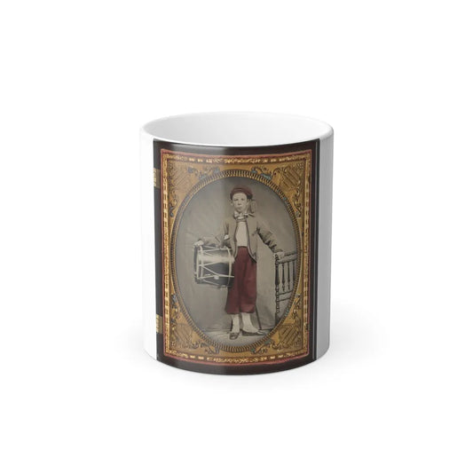 Unidentified Boy in Union Zouave Uniform With Drum (1) (U.S. Civil War) Color Changing Coffee Mug 11oz-11oz-Go Mug Yourself