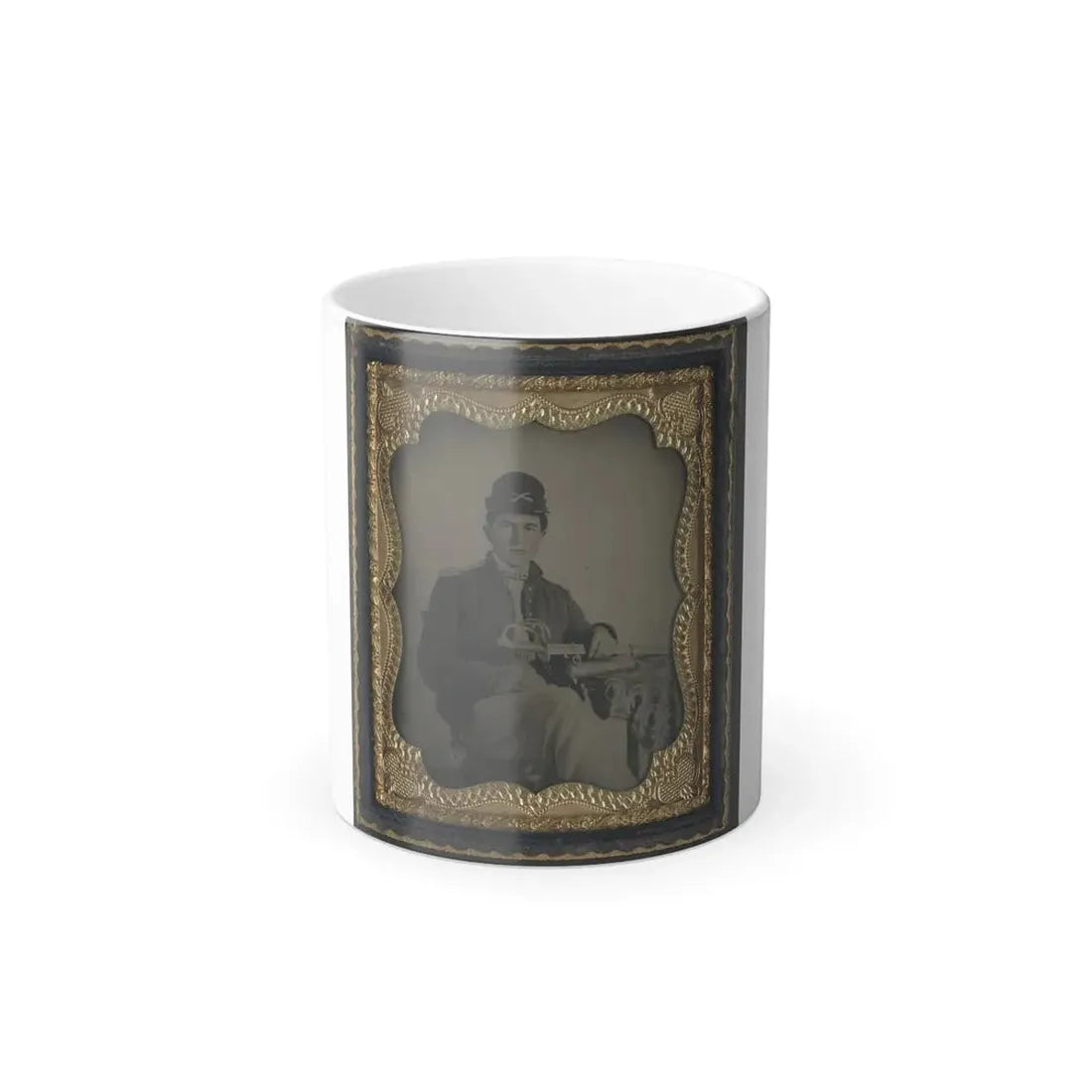 Unidentified Cavalry Soldier in Union Shell Jacket and Forage Cap With 1840 Cavalry Saber (U.S. Civil War) Color Changing Coffee Mug 11oz Default Title 11oz - Go Mug Yourself