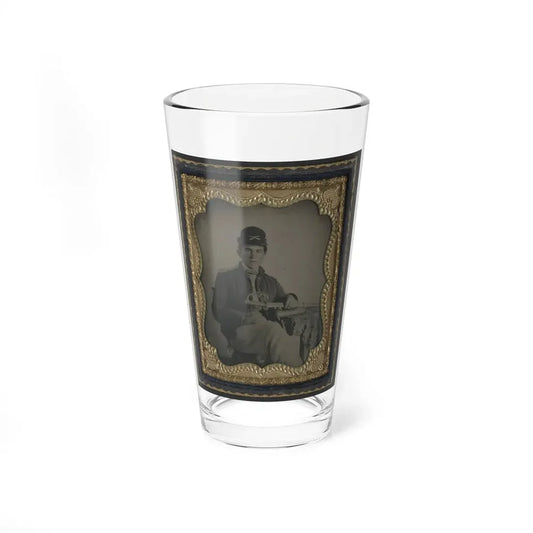 Unidentified Cavalry Soldier In Union Shell Jacket And Forage Cap With 1840 Cavalry Saber (U.S. Civil War) Pint Glass 16oz 16oz - Go Mug Yourself