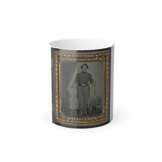 Unidentified Cavalry Soldier in Union Uniform With Bugle and Sword (U.S. Civil War) Color Changing Coffee Mug 11oz-11oz-Go Mug Yourself