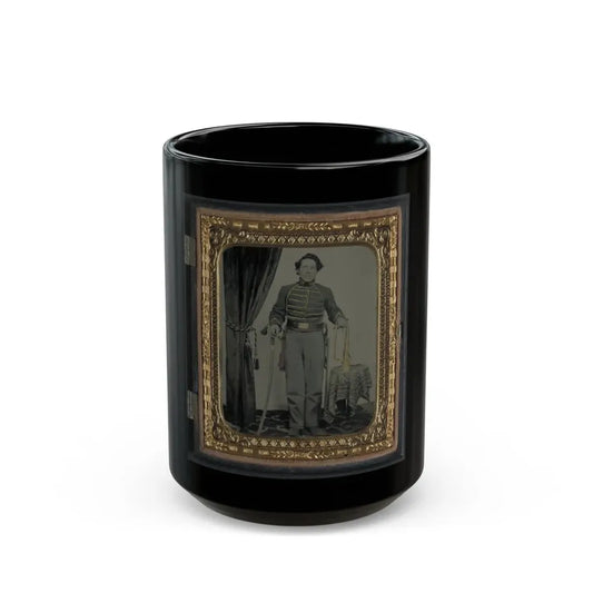 Unidentified Cavalry Soldier In Union Uniform With Bugle And Sword (U.S. Civil War) Black Coffee Mug 15oz - Go Mug Yourself
