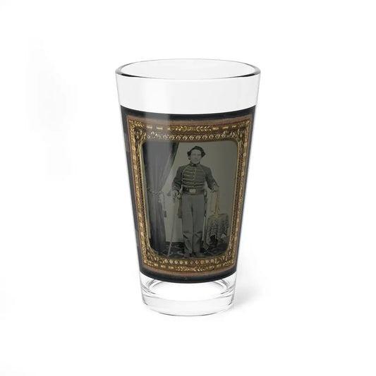 Unidentified Cavalry Soldier In Union Uniform With Bugle And Sword (U.S. Civil War) Pint Glass 16oz 16oz - Go Mug Yourself