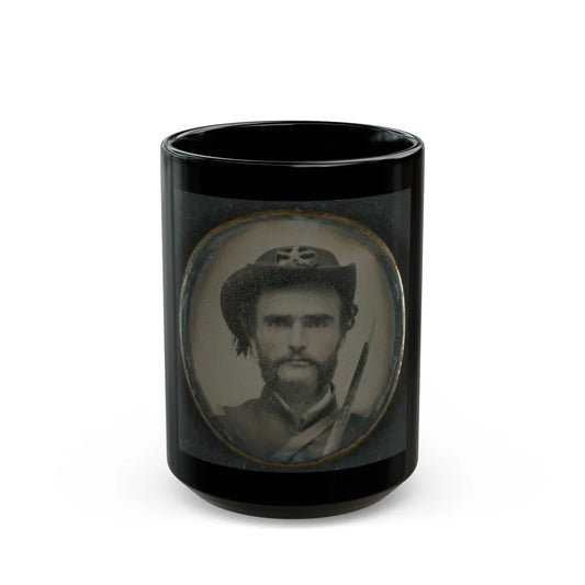 Unidentified Cavalry Soldier In Union Uniform With Sword (U.S. Civil War) Black Coffee Mug-15oz-Go Mug Yourself