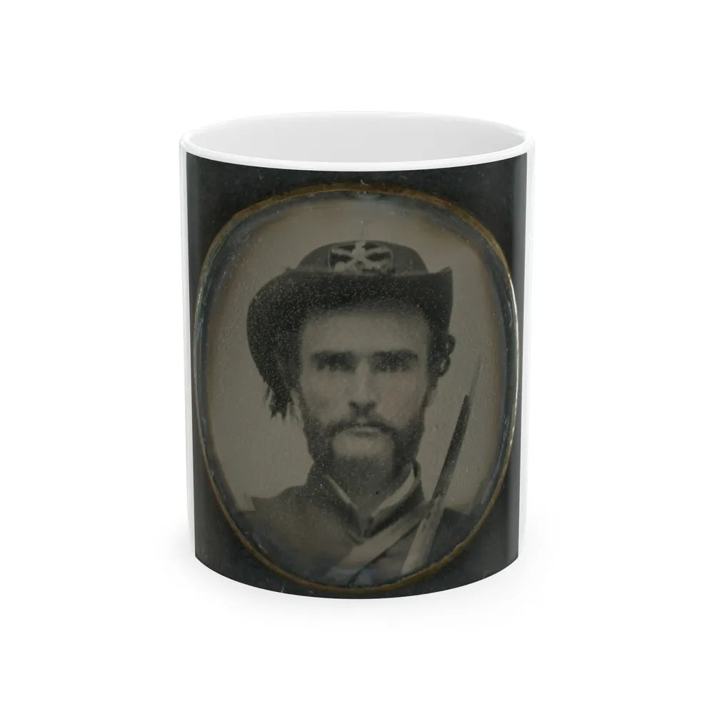 Unidentified Cavalry Soldier In Union Uniform With Sword (U.S. Civil War) White Coffee Mug-11oz-Go Mug Yourself