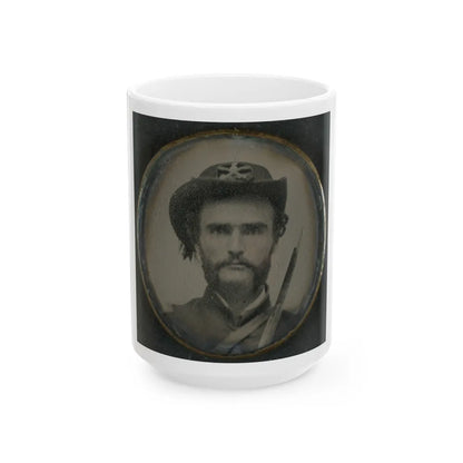 Unidentified Cavalry Soldier In Union Uniform With Sword (U.S. Civil War) White Coffee Mug-15oz-Go Mug Yourself