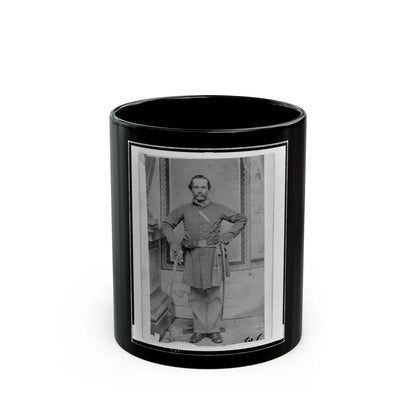 Unidentified Confederate( ) Officer, Full-Length Portrait, Standing, With Sword In Right Hand (U.S. Civil War) Black Coffee Mug-11oz-Go Mug Yourself