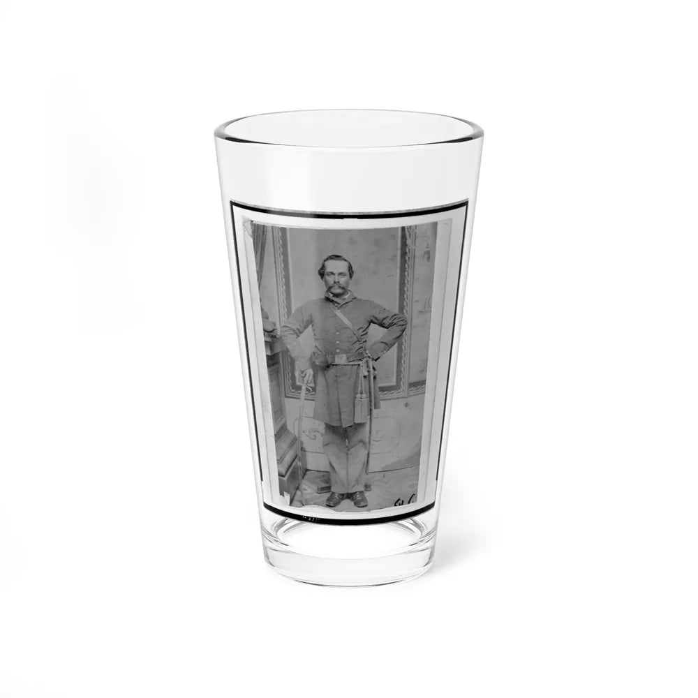 Unidentified Confederate( ) Officer, Full-Length Portrait, Standing, With Sword In Right Hand (U.S. Civil War) Pint Glass 16oz-16oz-Go Mug Yourself