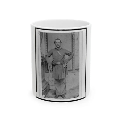 Unidentified Confederate( ) Officer, Full-Length Portrait, Standing, With Sword In Right Hand (U.S. Civil War) White Coffee Mug-11oz-Go Mug Yourself