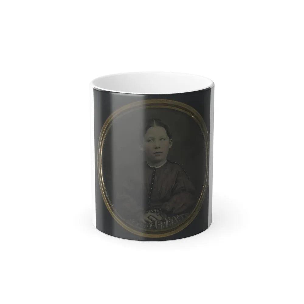 Unidentified Girl Seated in Dress (U.S. Civil War) Color Changing Coffee Mug 11oz-11oz-Go Mug Yourself