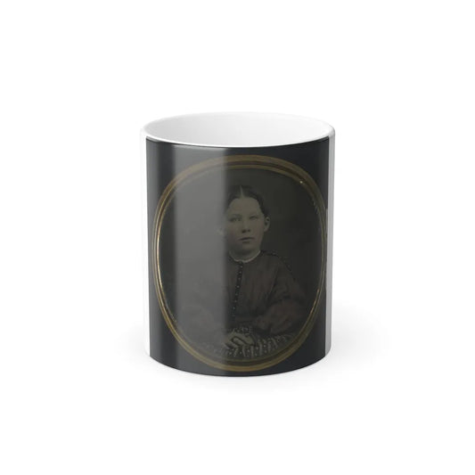 Unidentified Girl Seated in Dress (U.S. Civil War) Color Changing Coffee Mug 11oz-11oz-Go Mug Yourself