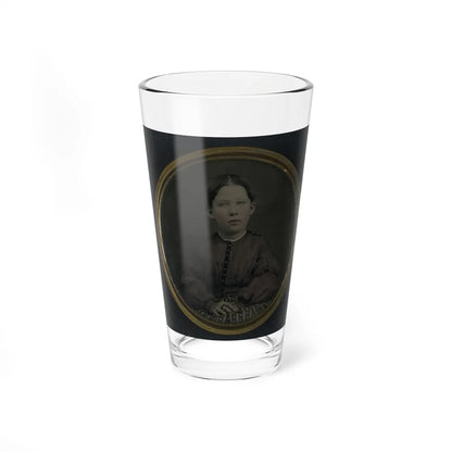 Unidentified Girl Seated In Dress (U.S. Civil War) Pint Glass 16oz-16oz-Go Mug Yourself