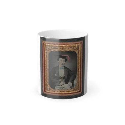 Unidentified Graduating Cadet in Military Trousers and Mortarboard (U.S. Civil War) Color Changing Coffee Mug 11oz-11oz-Go Mug Yourself
