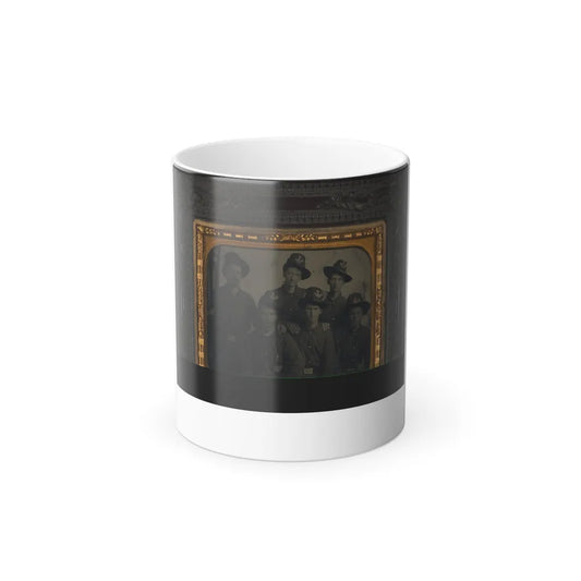 Unidentified Infantry Sergeant in Union Uniform With Five Young Infantry Soldiers With American Flag at Side (U.S. Civil War) Color Changing Coffee Mug 11oz-11oz-Go Mug Yourself