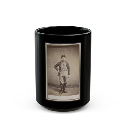 Unidentified Man In Tall Boots (U.S. Civil War) Black Coffee Mug-15oz-Go Mug Yourself