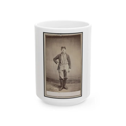 Unidentified Man In Tall Boots (U.S. Civil War) White Coffee Mug-15oz-Go Mug Yourself