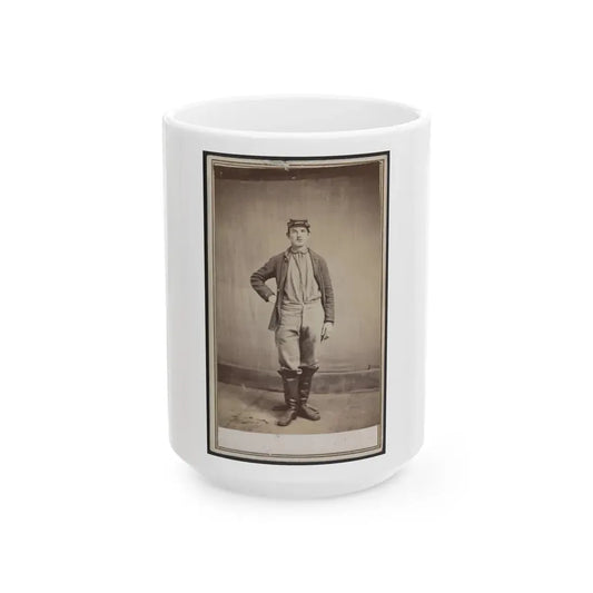 Unidentified Man In Tall Boots (U.S. Civil War) White Coffee Mug 15oz - Go Mug Yourself