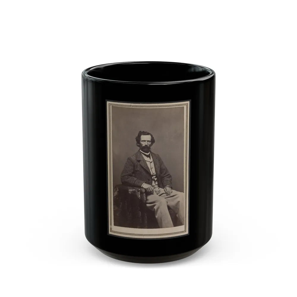 Unidentified Man Seated At Table (U.S. Civil War) Black Coffee Mug-15oz-Go Mug Yourself