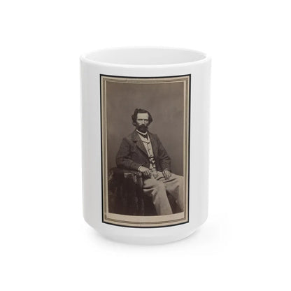 Unidentified Man Seated At Table (U.S. Civil War) White Coffee Mug-15oz-Go Mug Yourself