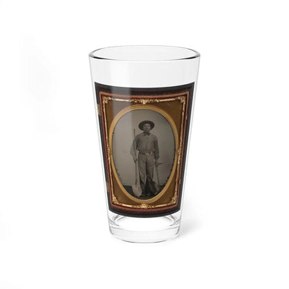 Unidentified Man With Gold Mining Equipment And Wearing A U.S. Beltplate (U.S. Civil War) Pint Glass 16oz-16oz-Go Mug Yourself