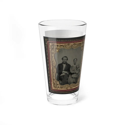 Unidentified Man, Woman, And Child And Unidentified Soldier With Musket And Woman (U.S. Civil War) Pint Glass 16oz-Go Mug Yourself