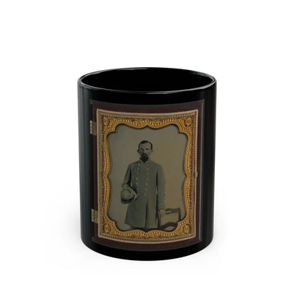 Unidentified Officer In Confederate Lieutenant's Uniform With Kepi (U.S. Civil War) Black Coffee Mug-11oz-Go Mug Yourself