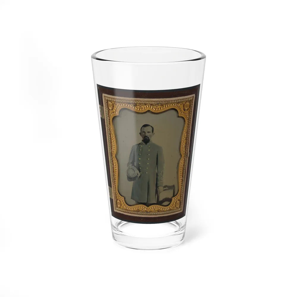 Unidentified Officer In Confederate Lieutenant's Uniform With Kepi (U.S. Civil War) Pint Glass 16oz-16oz-Go Mug Yourself