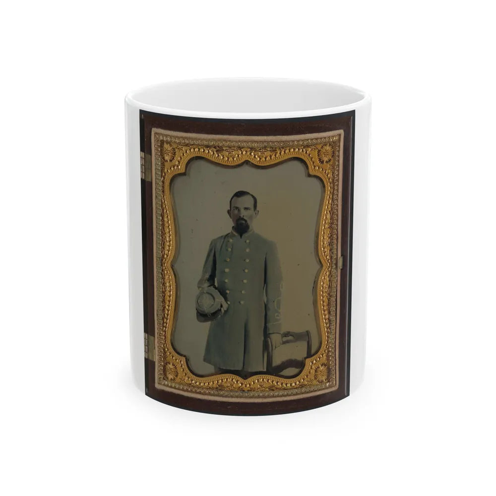 Unidentified Officer In Confederate Lieutenant's Uniform With Kepi (U.S. Civil War) White Coffee Mug-11oz-Go Mug Yourself