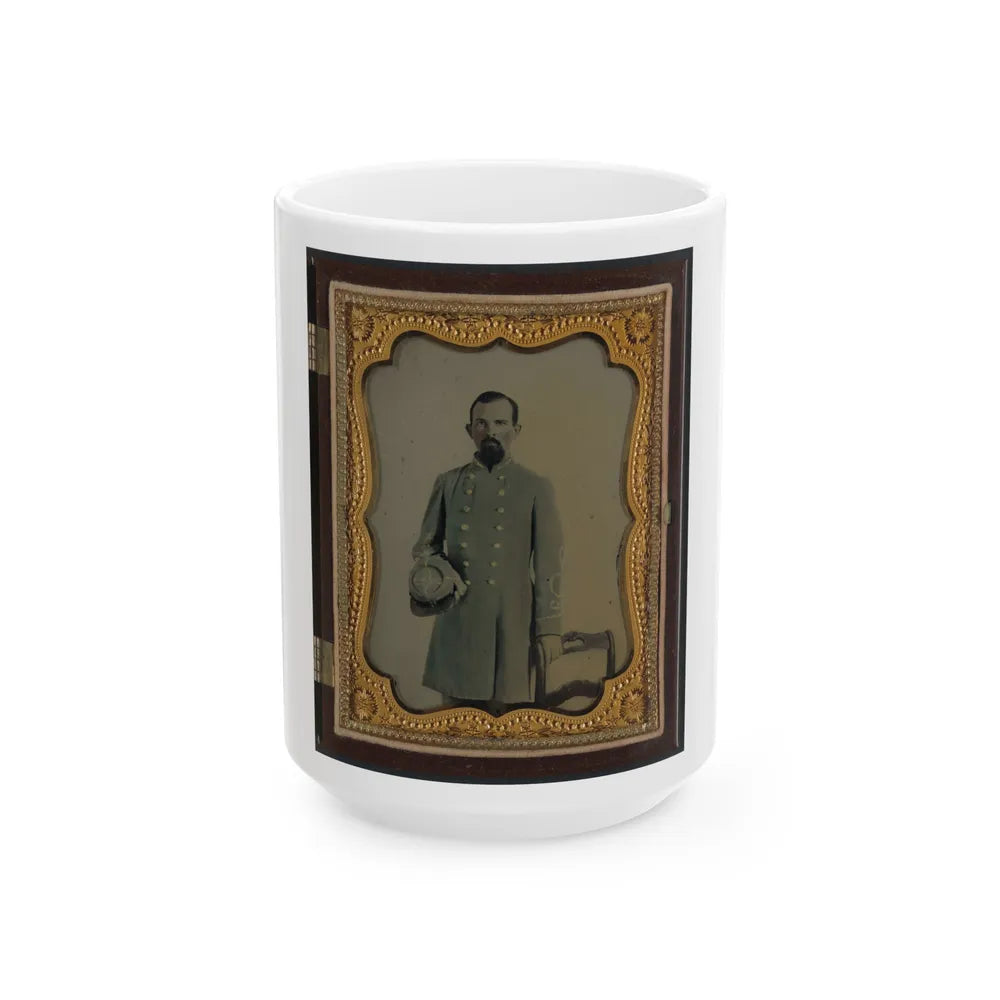 Unidentified Officer In Confederate Lieutenant's Uniform With Kepi (U.S. Civil War) White Coffee Mug-15oz-Go Mug Yourself