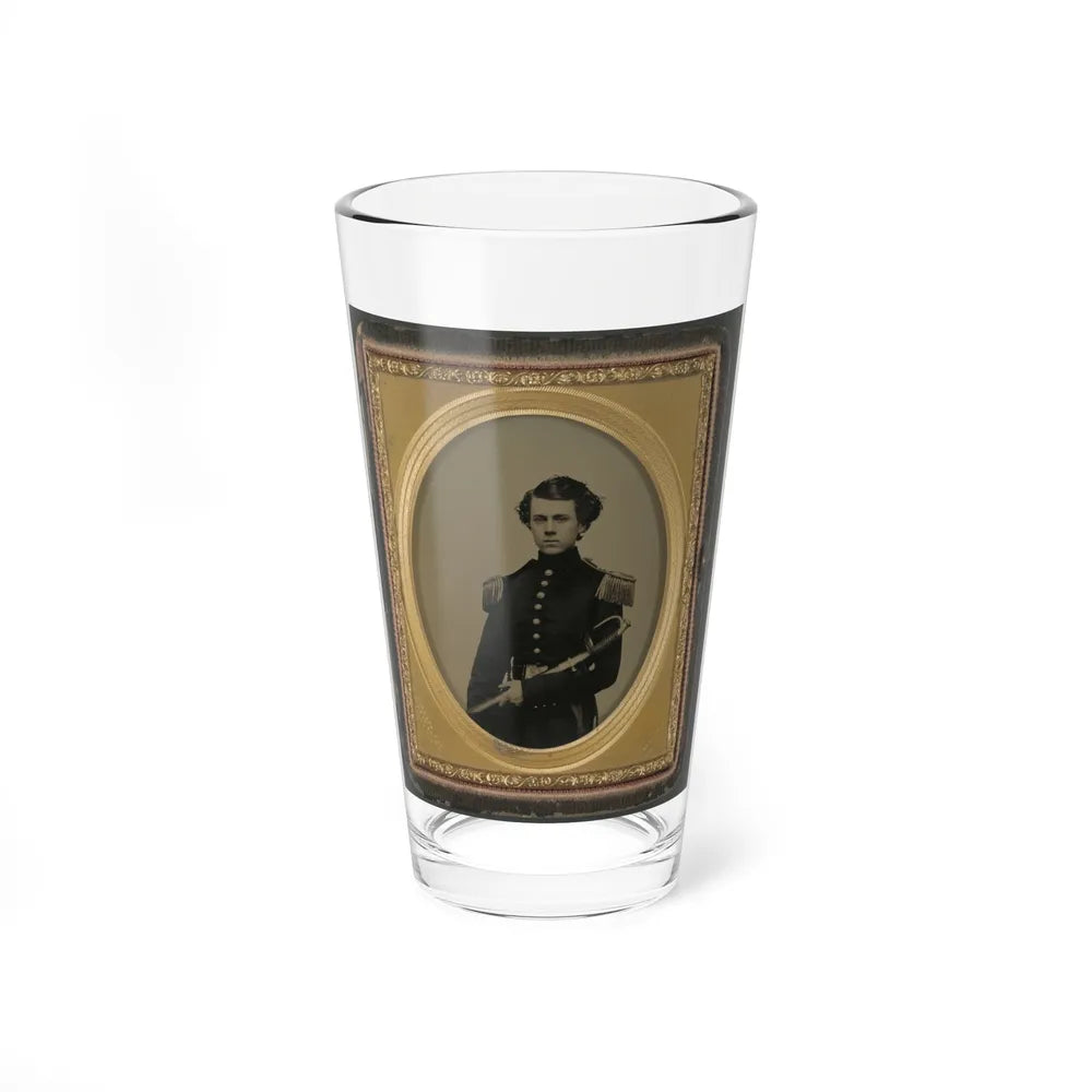 Unidentified Officer In Union Uniform With Sword (U.S. Civil War) Pint Glass 16oz-16oz-Go Mug Yourself