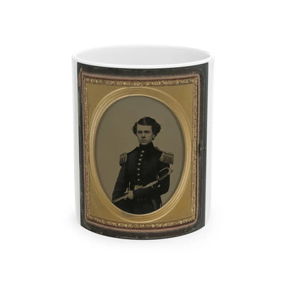 Unidentified Officer In Union Uniform With Sword (U.S. Civil War) White Coffee Mug-11oz-Go Mug Yourself