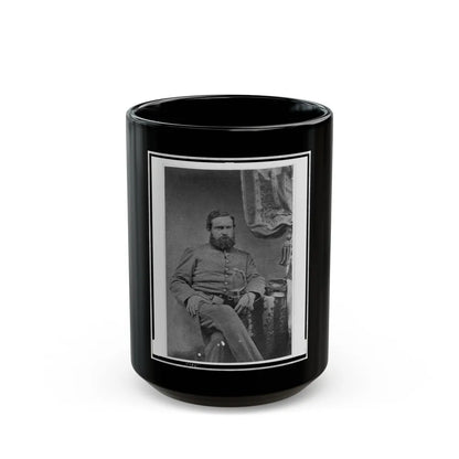 Unidentified Officer, Three-Quarter Length Portrait, Seated, With Left Hand On Sword, Facing Right (U.S. Civil War) Black Coffee Mug-15oz-Go Mug Yourself