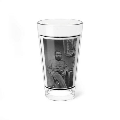 Unidentified Officer, Three-Quarter Length Portrait, Seated, With Left Hand On Sword, Facing Right (U.S. Civil War) Pint Glass 16oz-16oz-Go Mug Yourself