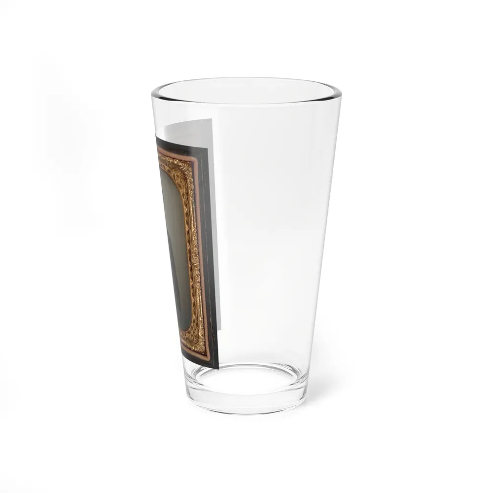 Unidentified Private In Confederate Uniform And Georgia Frame Buckle With Bayoneted Musket (U.S. Civil War) Pint Glass 16oz-Go Mug Yourself