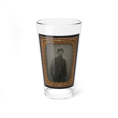 Unidentified Private In Confederate Uniform And Georgia Frame Buckle With Bayoneted Musket (U.S. Civil War) Pint Glass 16oz 16oz - Go Mug Yourself